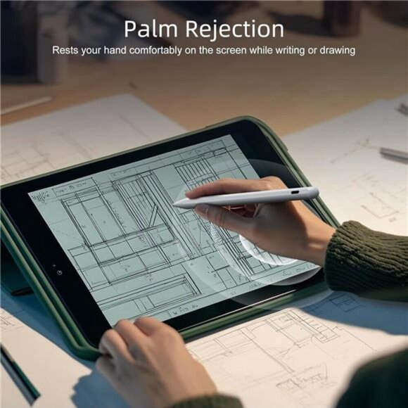 Stylus Pen for iPad 9th&10th Generation-2X Fast Charge Active Pencil Gen-White - Picture 6 of 7